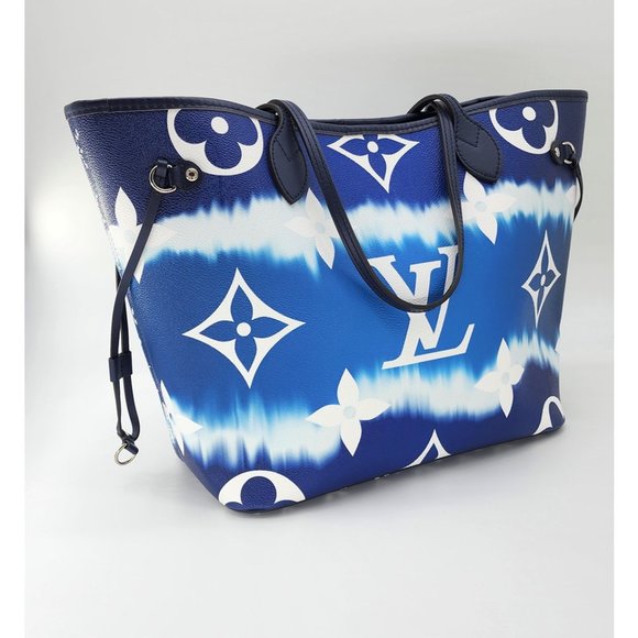 Louis Vuitton Neverfull Escale Bleu Tie Dye MM Tote Monogram Canvas | Like New - Picture 5 of 11
